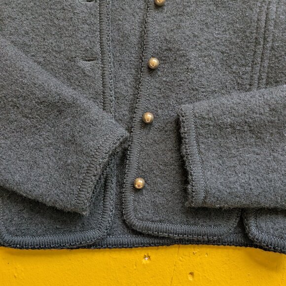 100% Wool Carrol Reed Vintage Black Button up Sweater Cardigan Medium 12 - Picture 3 of 12